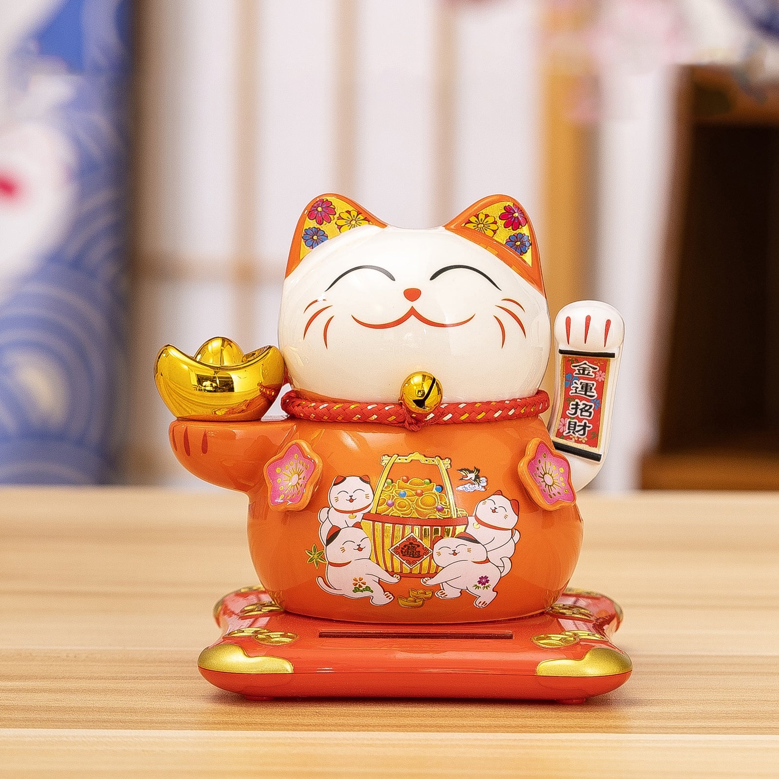 White Ceramic Maneki-neko (Lucky Cat) – Available in Various Colors and Styles