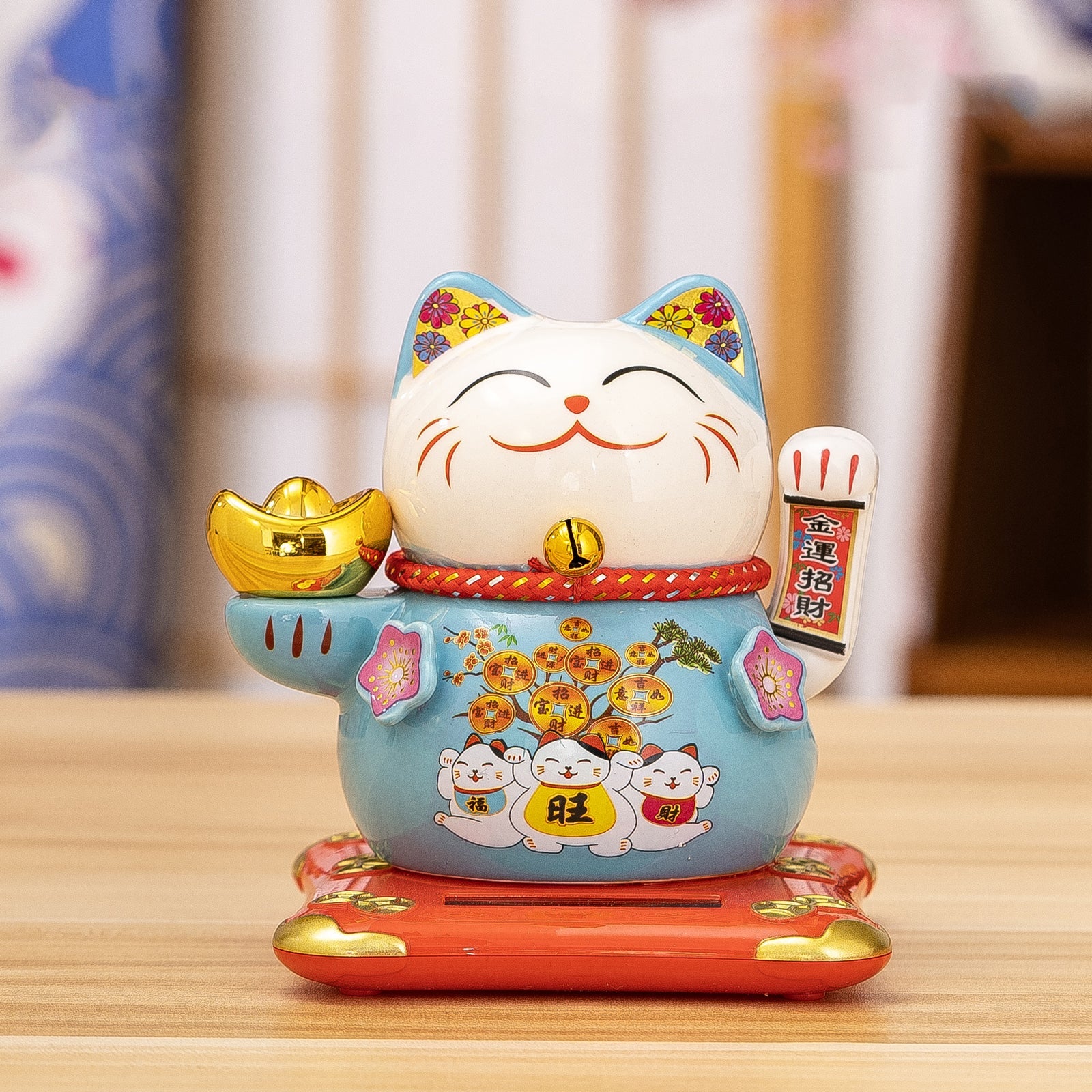 White Ceramic Maneki-neko (Lucky Cat) – Available in Various Colors and Styles