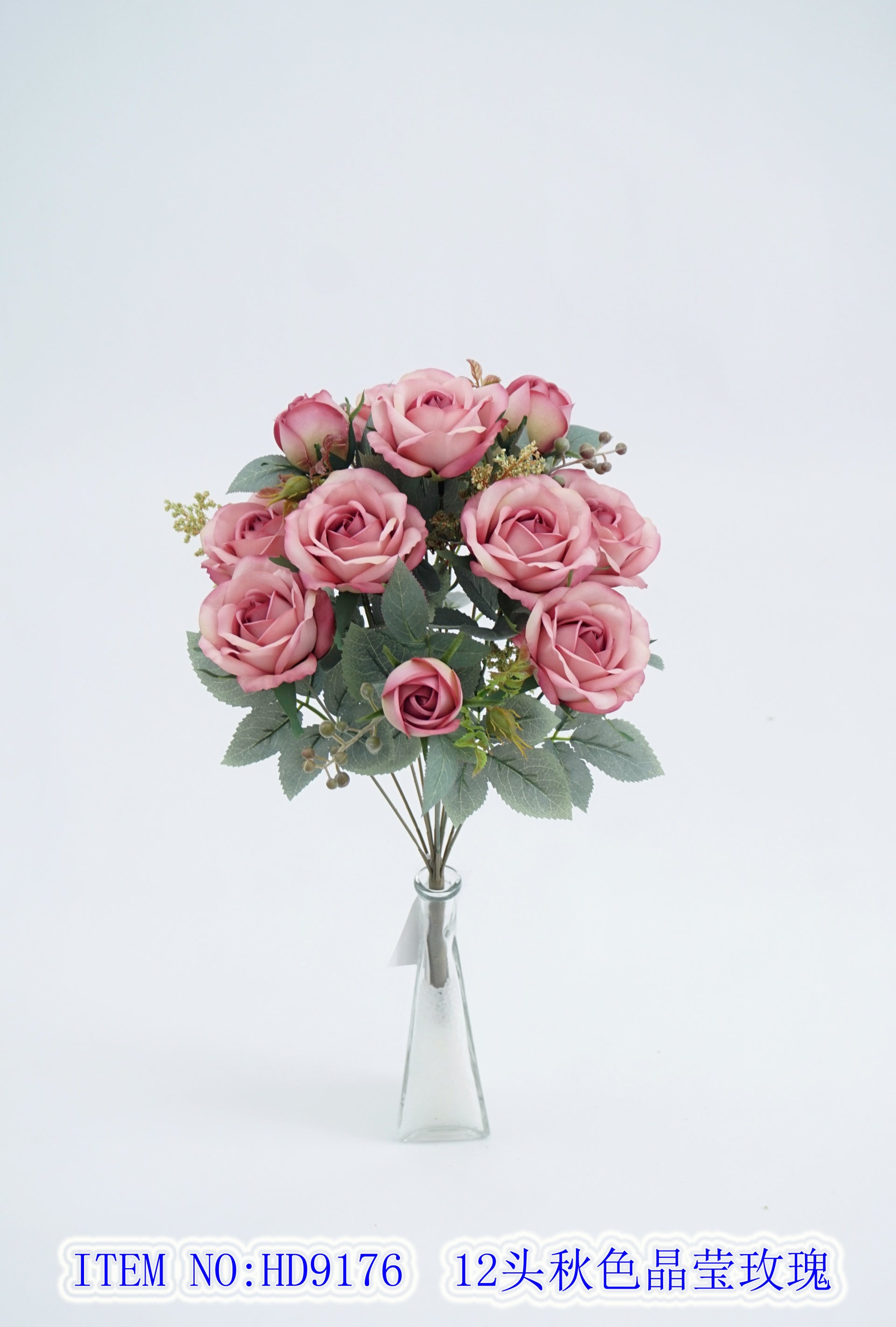12 autumn glittering roses