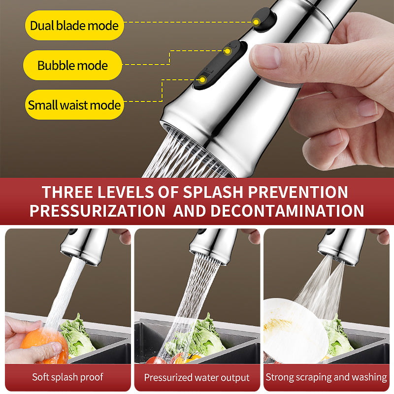 3-Mode Kitchen Faucet Splash Filter Nozzle