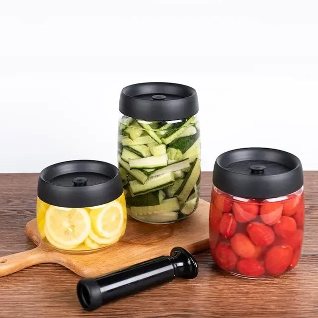Airtight Pumpable Food Storage Vacuum Borosilicate Glass Container