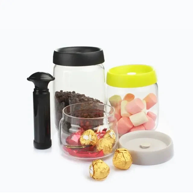 Airtight Pumpable Food Storage Vacuum Borosilicate Glass Container