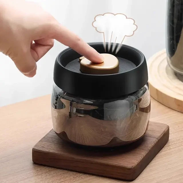 Airtight food storage vacuum borosilicate glass vacuum jar for coffee CBD HEMP Flower