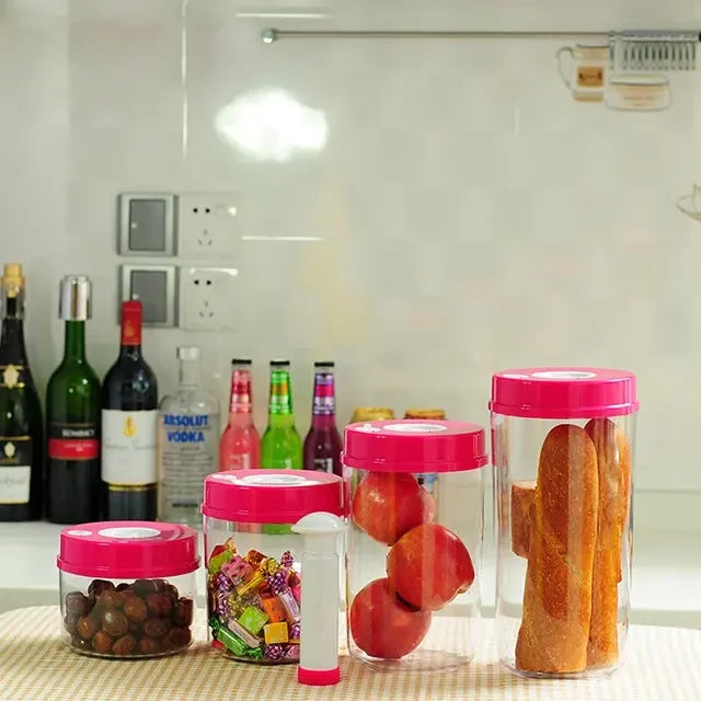 BPA Free Round Pumpable Food Storage Coffee Container with Airtight Lid Seal