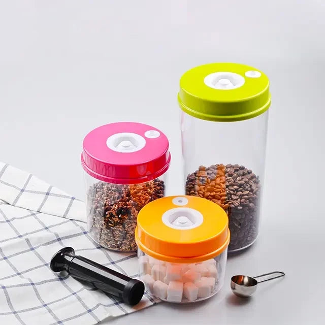 BPA Free Round Pumpable Food Storage Coffee Container with Airtight Lid Seal