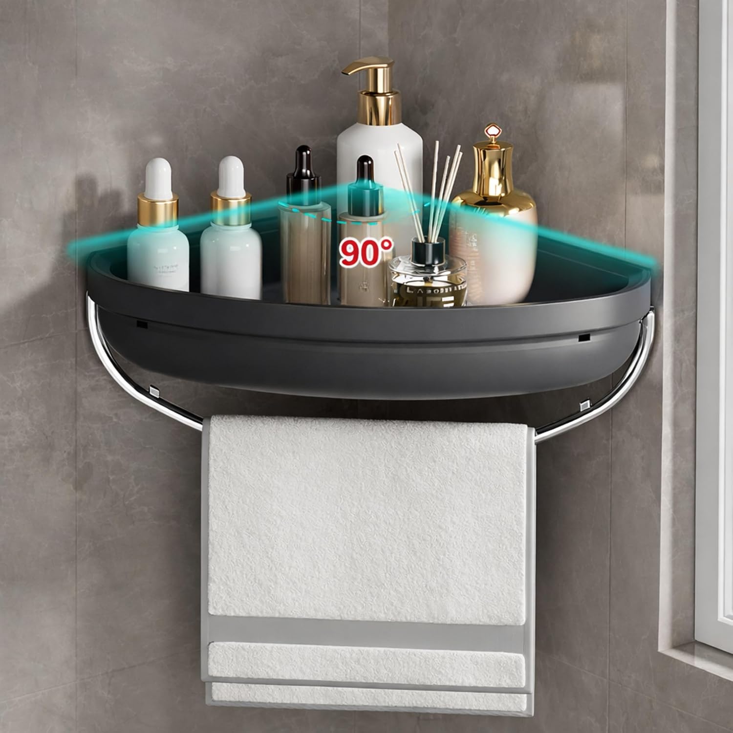 Bathroom Storage Rack for Cosmetic Organizer and Towel Rack