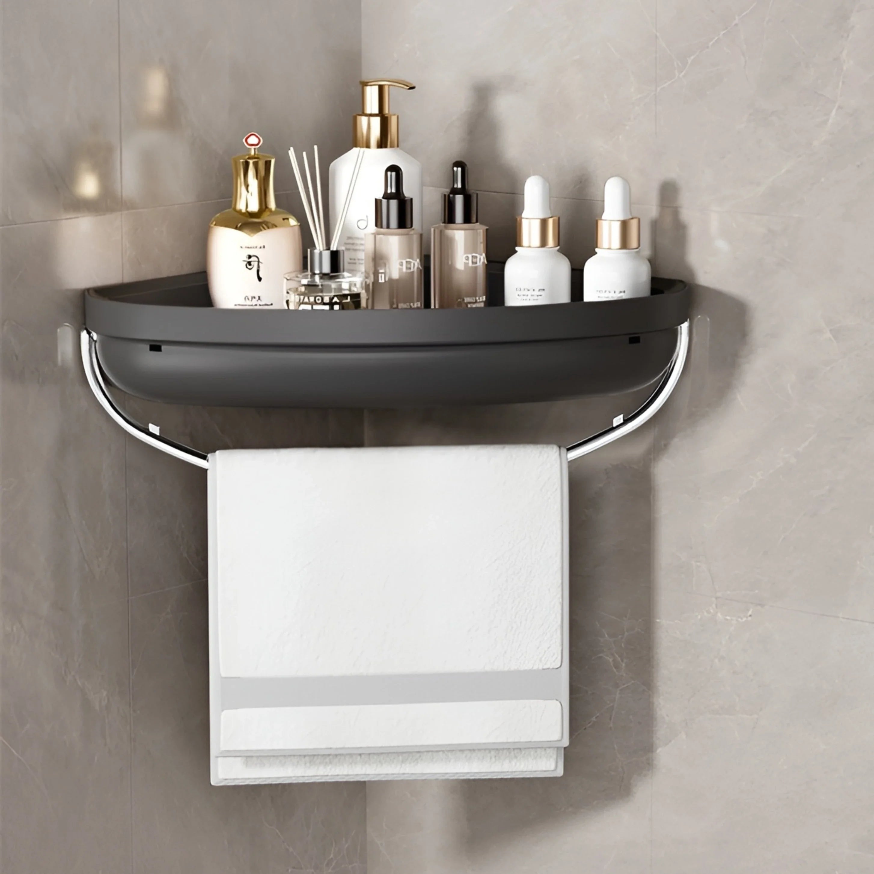 Bathroom Storage Rack for Cosmetic Organizer and Towel Rack