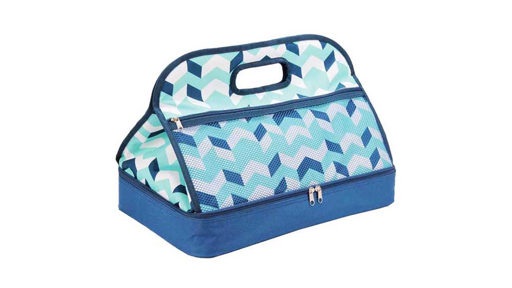 Double Deck Casserole Carrier Bag with Mesh Pocket -Quality Insulated Cooler Bags