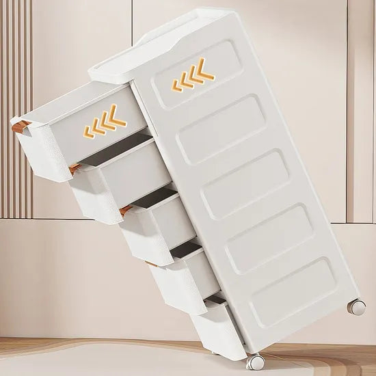 Durable 4-Layer PP Plastic Storage Cabinet with Drawers for Clothing Storage