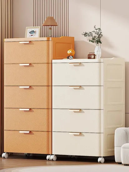 Durable 4-Layer PP Plastic Storage Cabinet with Drawers for Clothing Storage