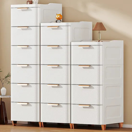 Durable 4-Layer PP Plastic Storage Cabinet with Drawers for Clothing Storage