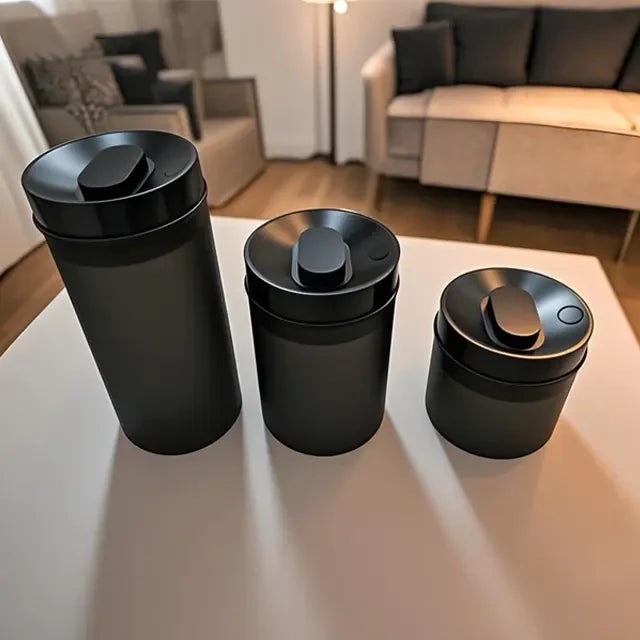 Elevate Your Storage with Black Matte Glass Vacuum Canisters