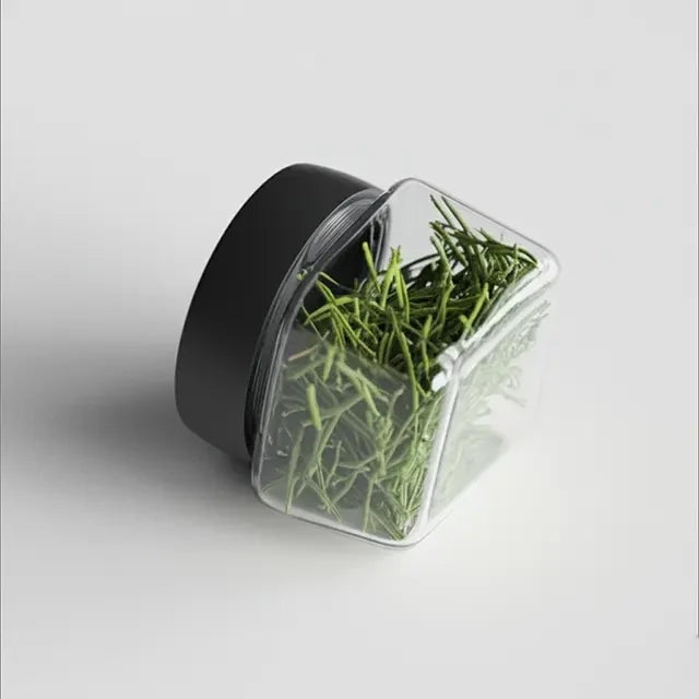 Glass Hexagonal Vacuum Canister Airtight Storage Jar for Coffee, Tea, Spices, and Dry Goods