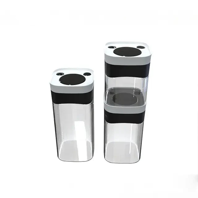 Glass Round Vacuum Canister, Airtight Food Storage Container for Kitchen, Dry Goods, Coffee, Spices