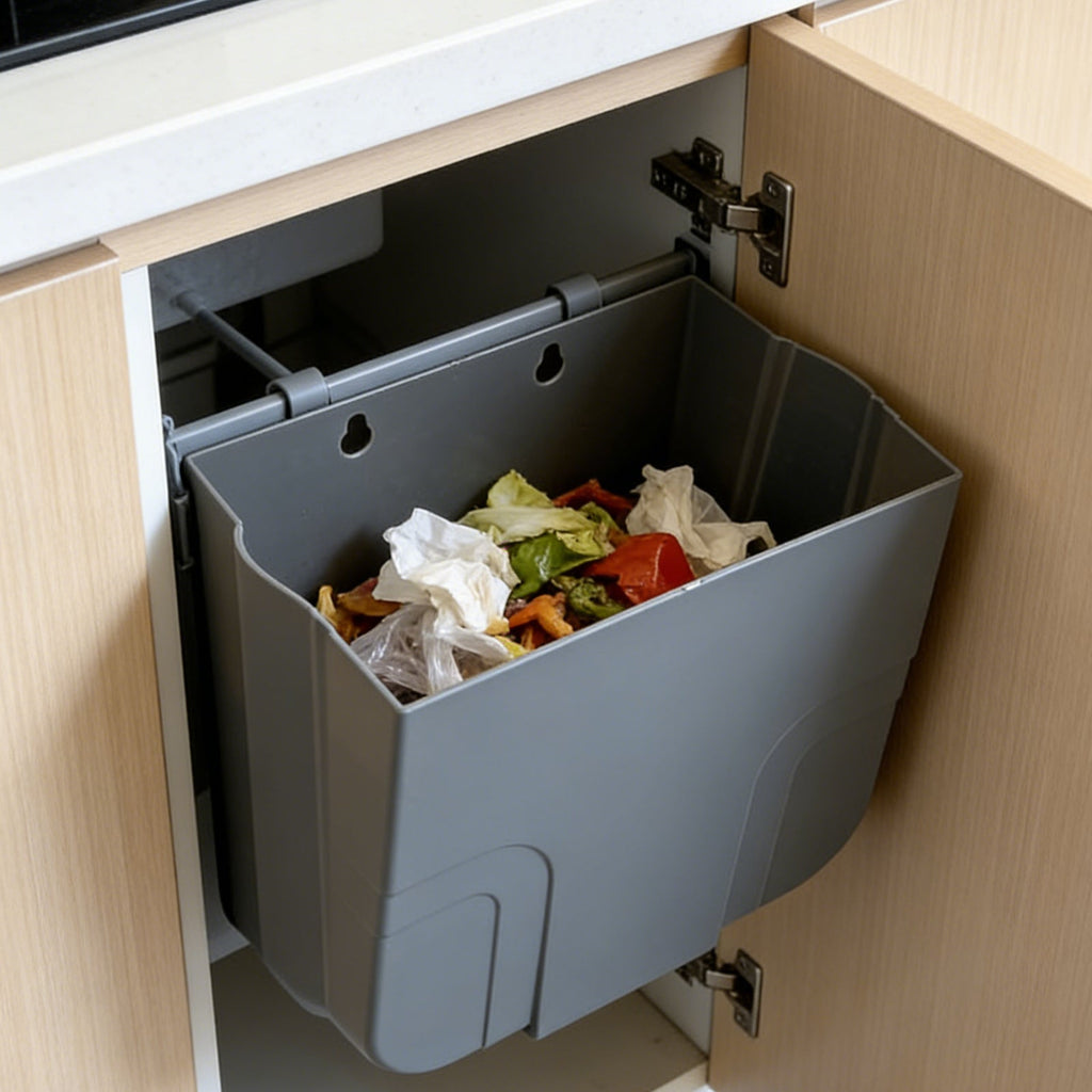 Hanging Trash Can for Cabinet Door