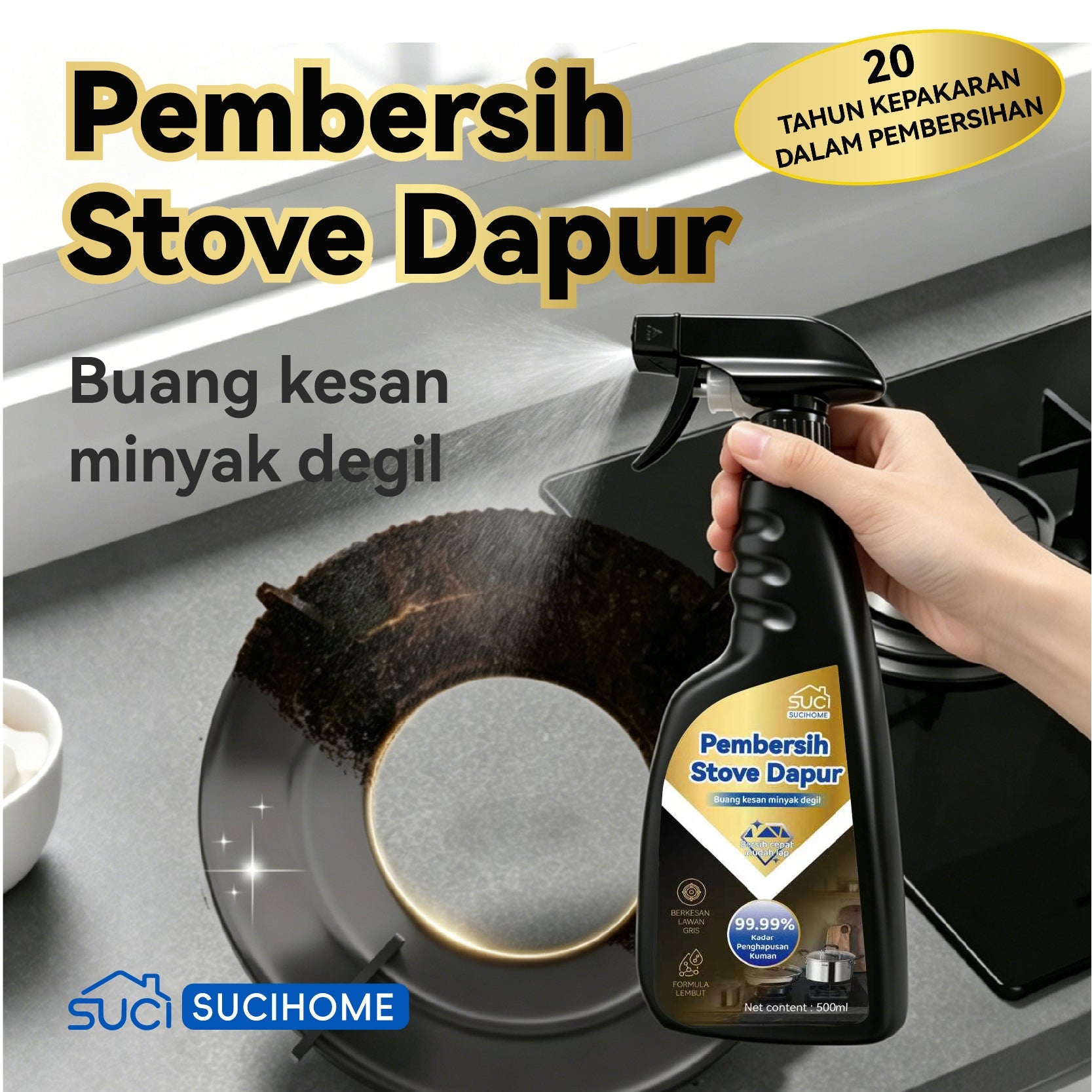 SUCIHOME Heavy Duty Kitchen Stove Cleaner Spray