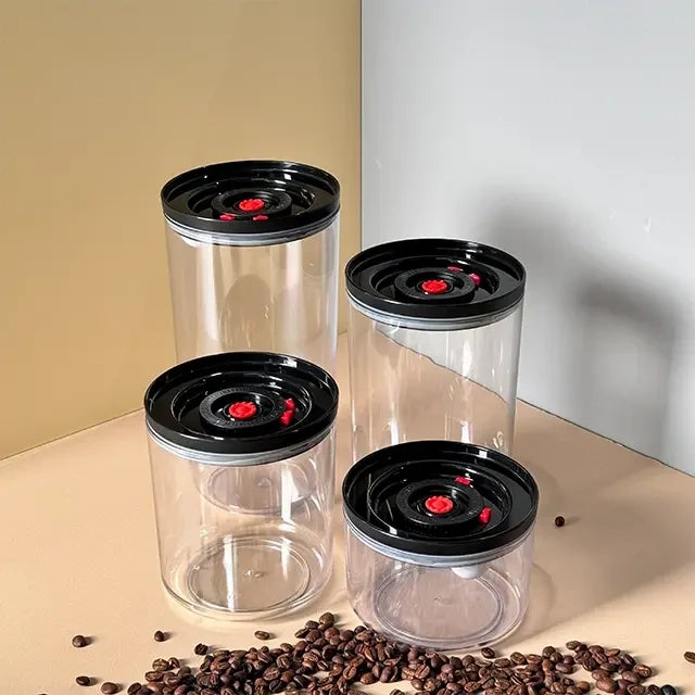 Kitchen Airtight Seal Vacuum Coffee Bean Milk Powder Cereal Corn Canister for Food Storage 4 Size with Date Marker