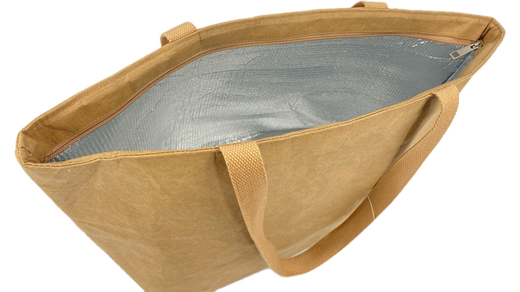 Lunch Bag Quality High capacity Aluminum Foil Lining Fashion Kraft Paper Bag
