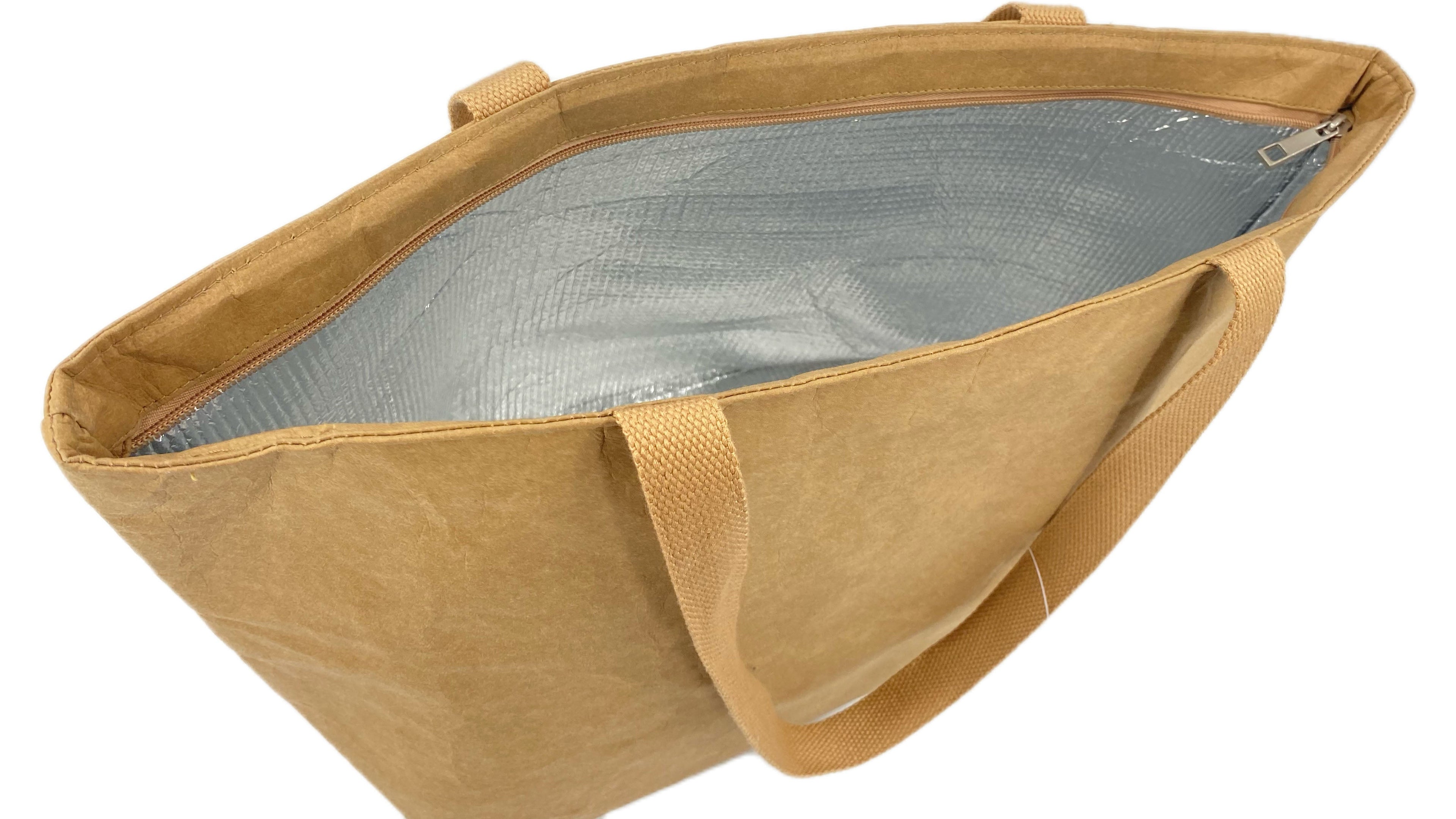 Lunch Bag Quality High capacity Aluminum Foil Lining Fashion Kraft Paper Bag