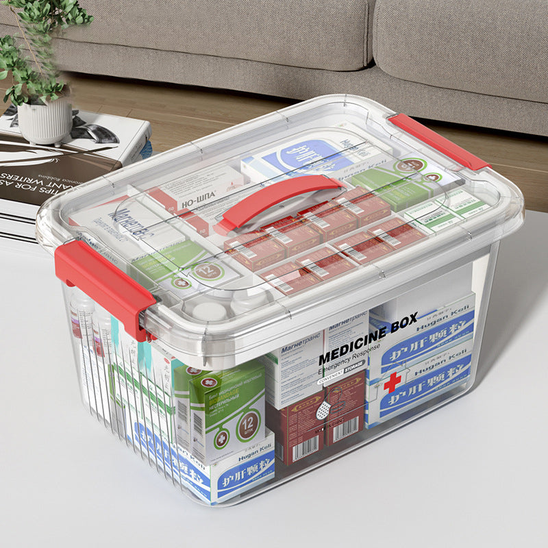 Medicine Box Large Capacity Plastic Transparent Medicine Box Portable