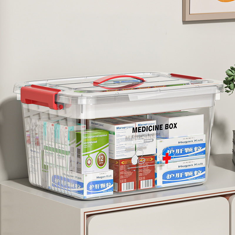 Medicine Box Large Capacity Plastic Transparent Medicine Box Portable