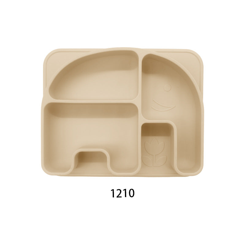 Cartoon children's silicone food supplement plate anti-drop plate