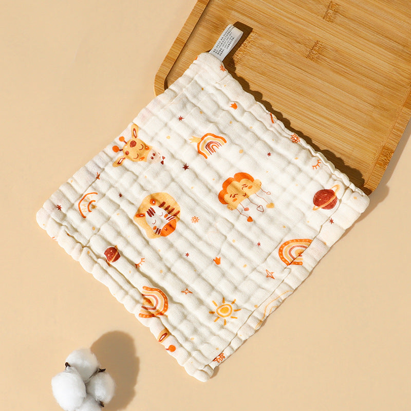 High-density pure cotton square seersucker square towel six layers