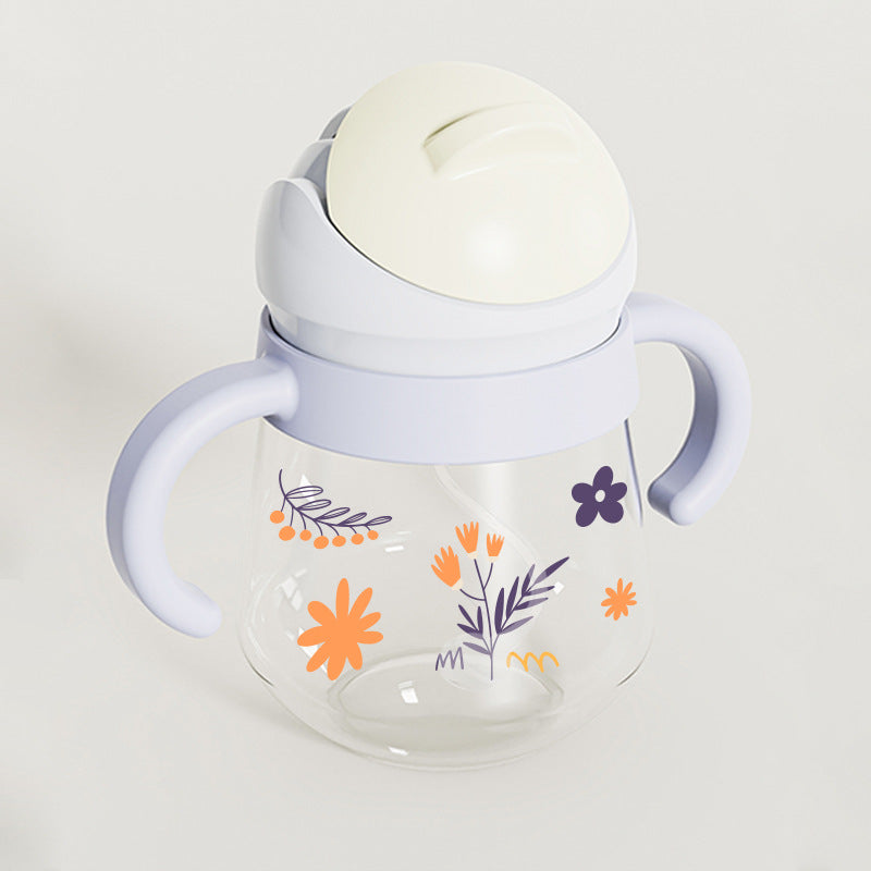 Children's handle learning cup, infant straw cup