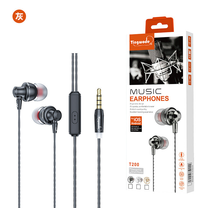 High-quality wired earphones 3.5mm with earplugs for noise reduction
