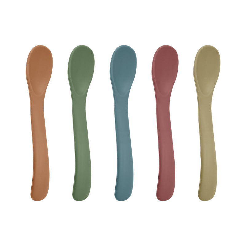 Food silicone spoons, small curved spoons, soft rubber spoons