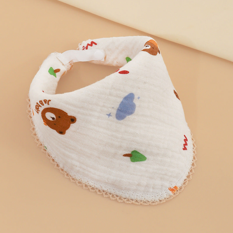 Cotton baby saliva towel printed children's bib