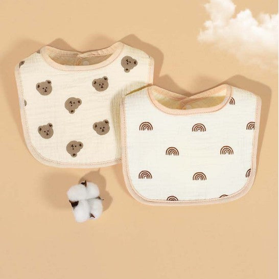 Six-layer cotton gauze baby saliva towel