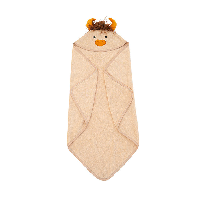 Baby bath towel cotton 32 strands no hair shedding cape with hat