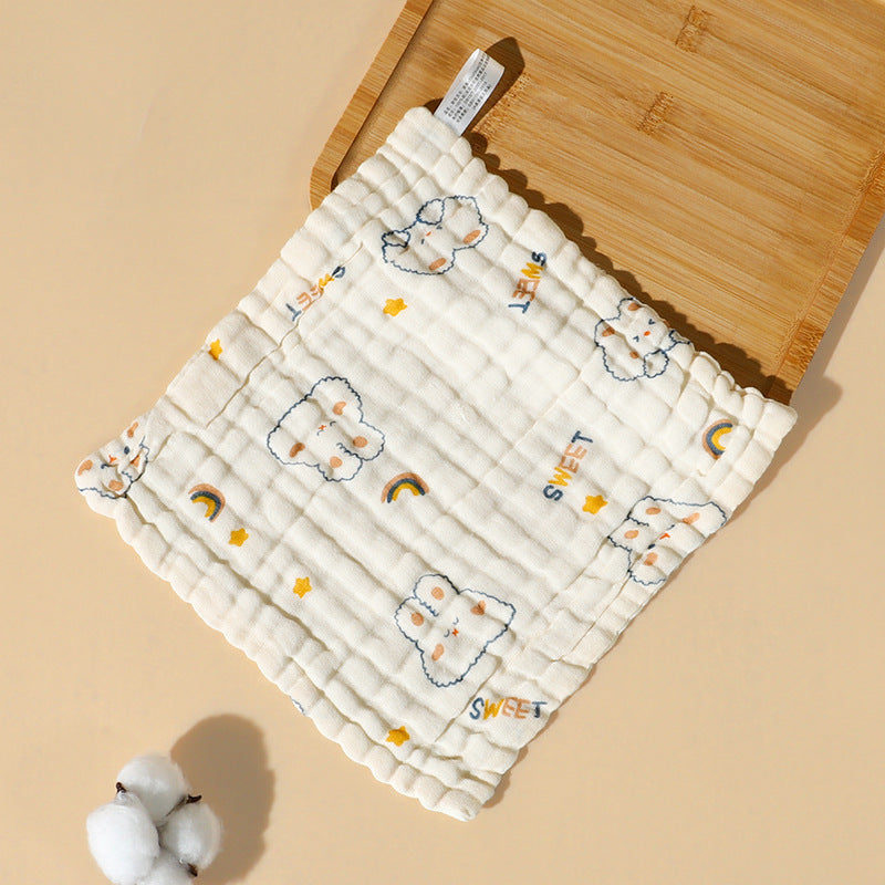 High-density pure cotton square seersucker square towel six layers