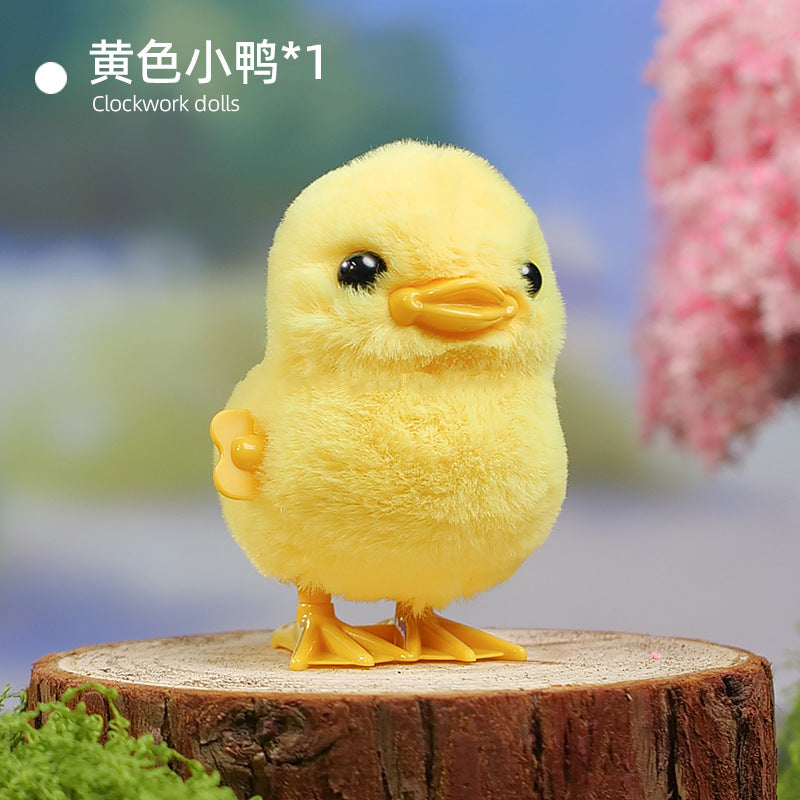 The bouncing chick will walk the toy plush bouncing duck