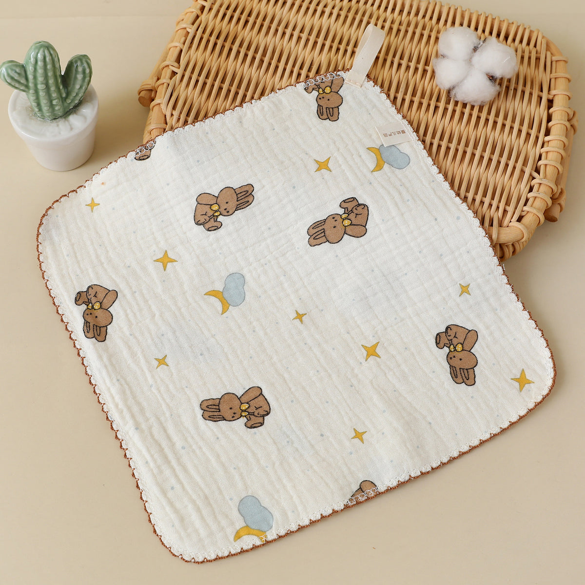 Cotton baby saliva towel printed children's bib