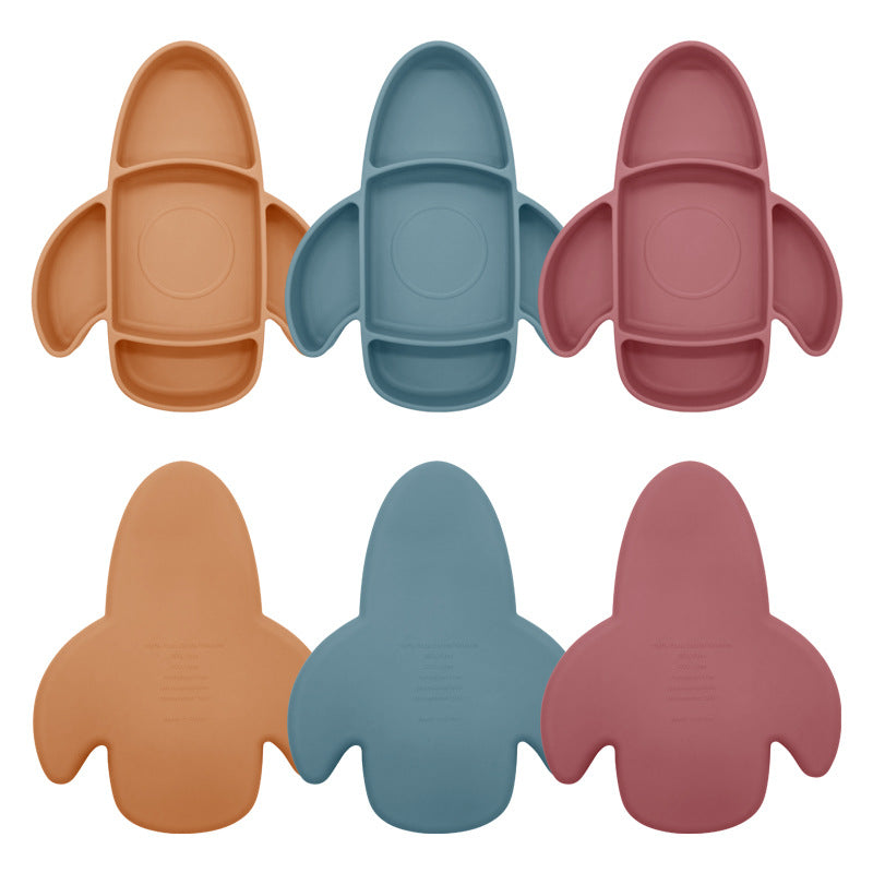 Silicone baby eating training grid plate anti-drop plate