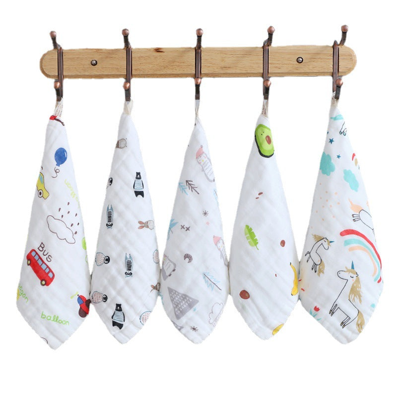 High-density pure cotton square seersucker square towel six layers