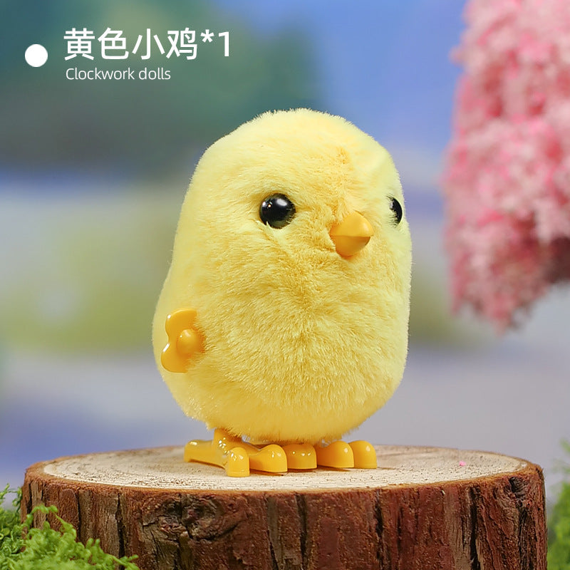 The bouncing chick will walk the toy plush bouncing duck