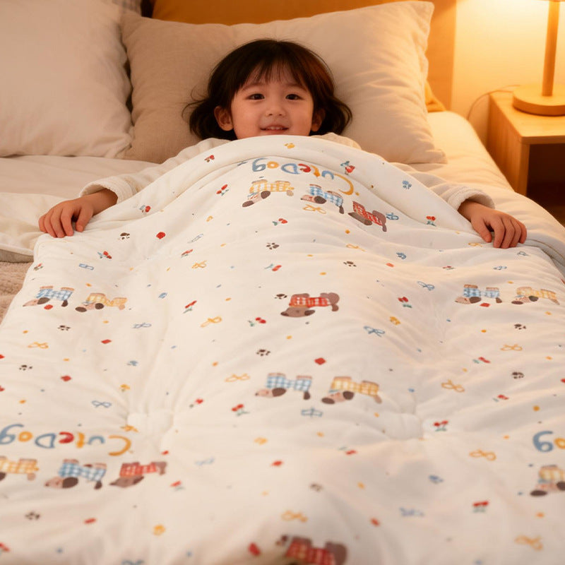 Children's sleeping bag anti-kick quilt thickened integrated