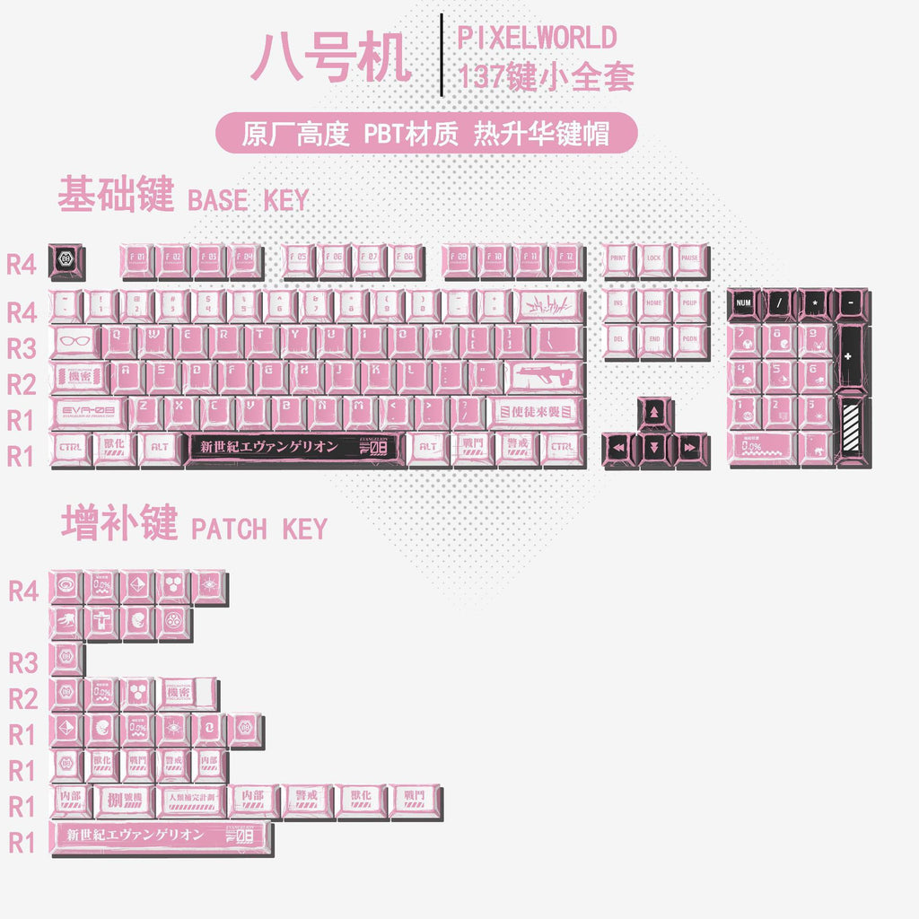 Gundam Comic Keycaps Original Height PBT Sublimation