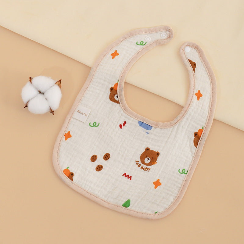 Six-layer cotton gauze baby saliva towel