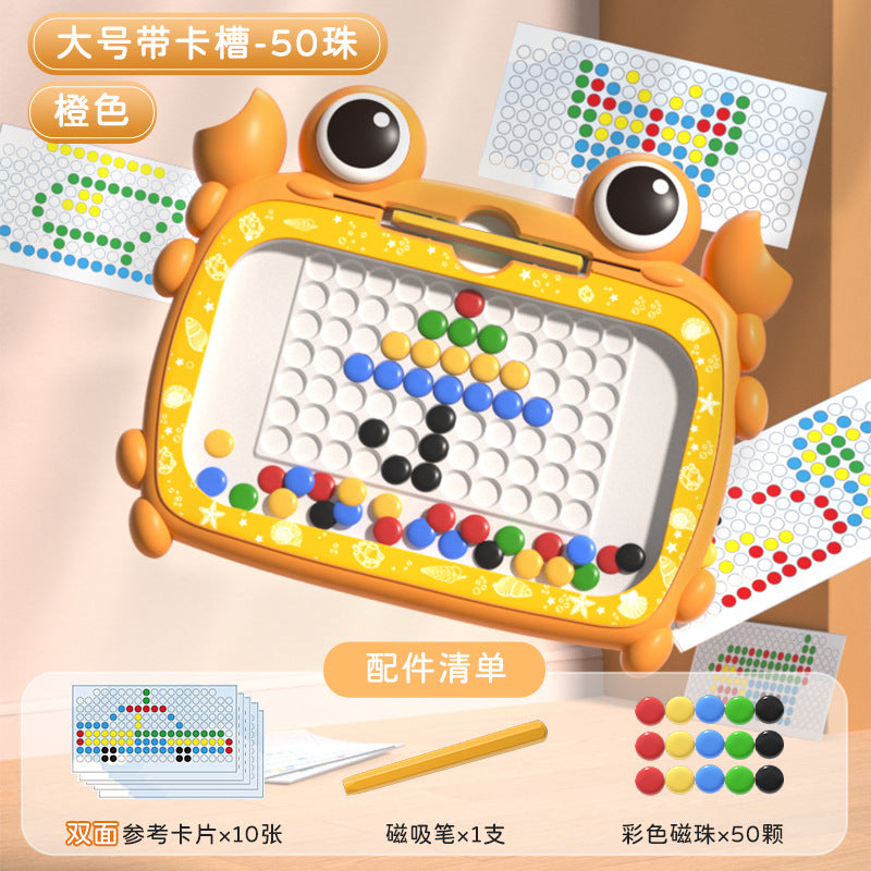 Children's crab magnetic brush drawing board