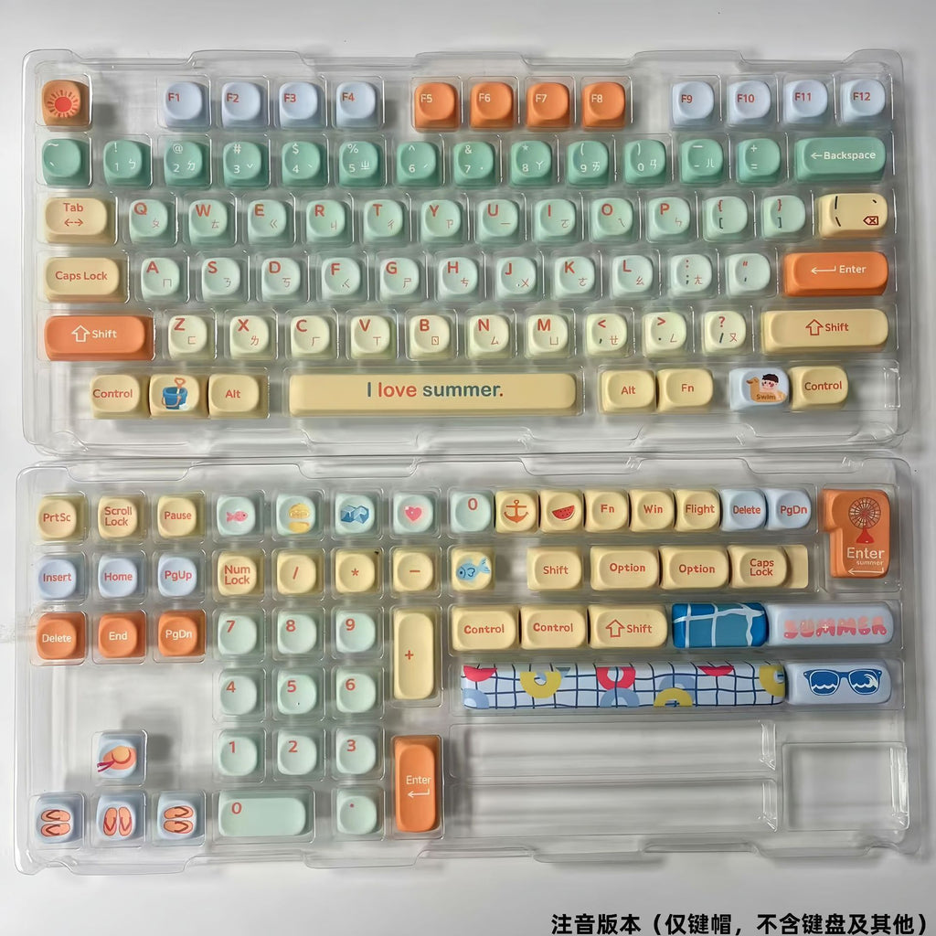 Summer theme keycaps pbt sublimation moa keycaps