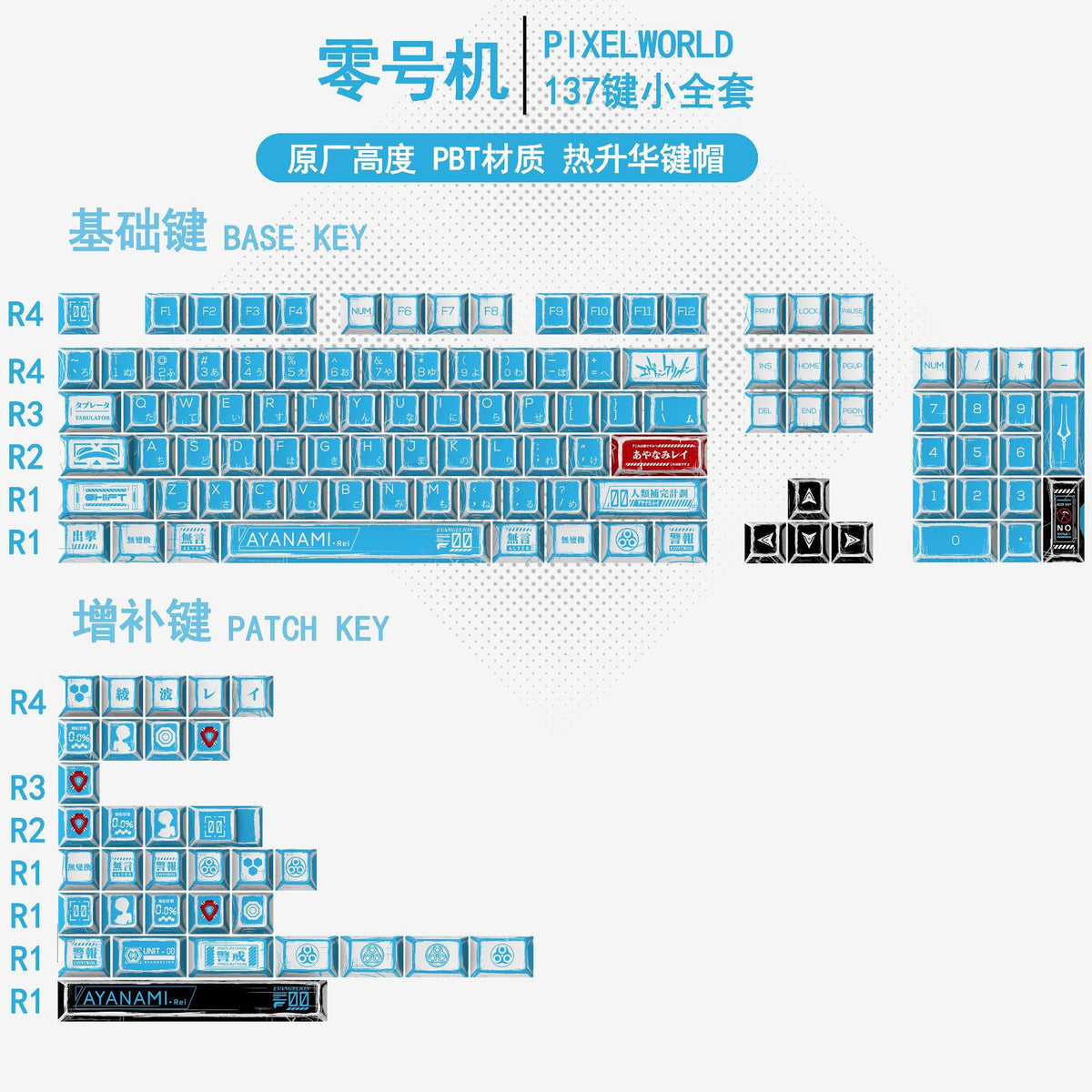 Gundam Comic Keycaps Original Height PBT Sublimation