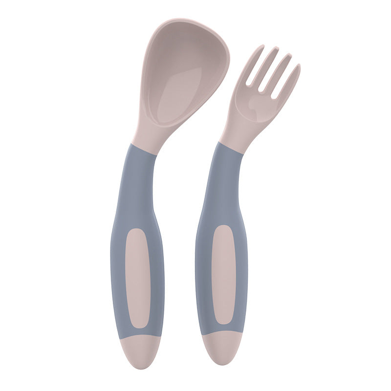 Children's twist fork and spoon set, portable