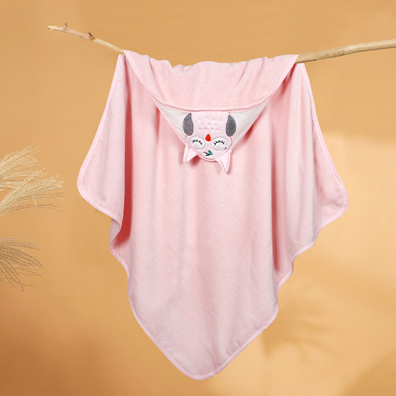 Baby bath towel cotton 32 strands no hair shedding cape with hat