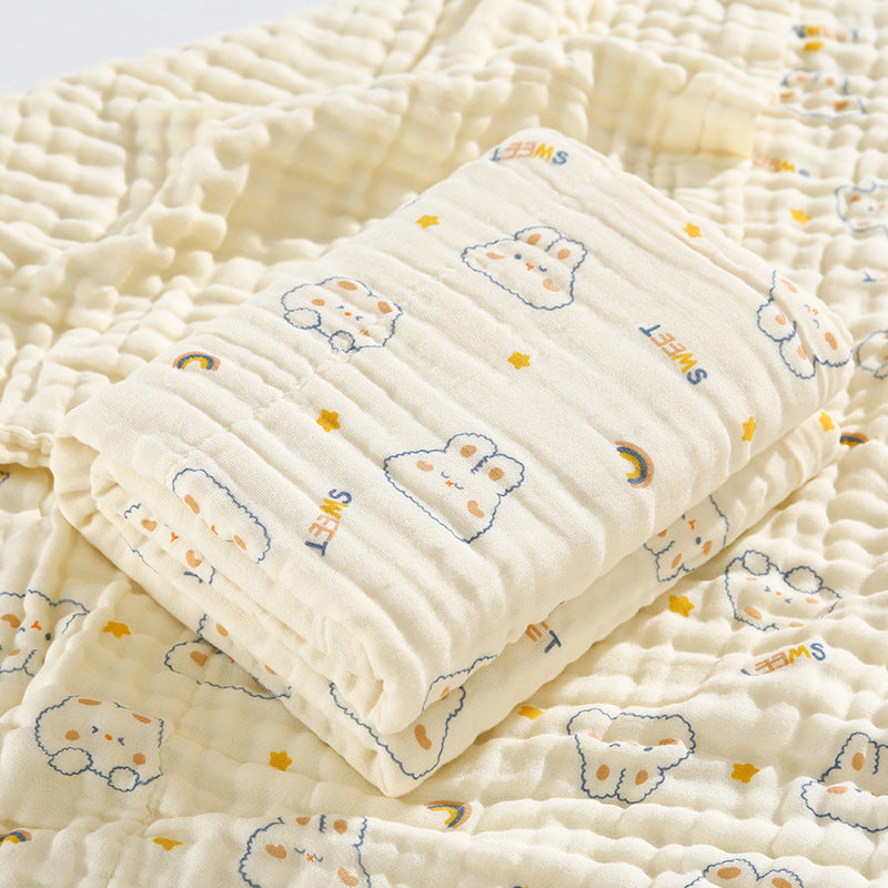 Newborn baby bath towel Six layers of pure cotton gauze bath towel Class A soft