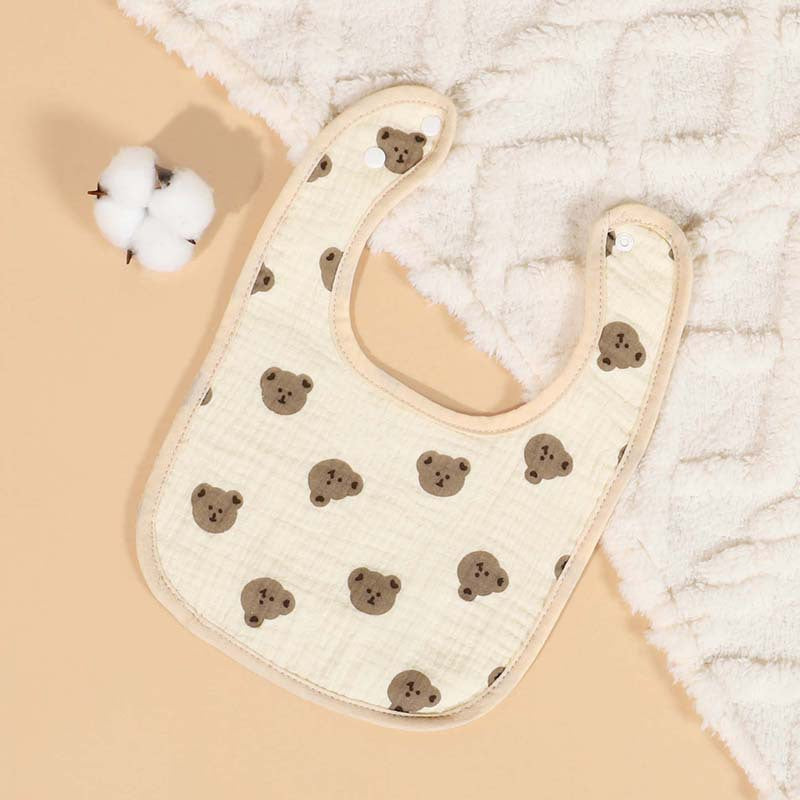 Six-layer cotton gauze baby saliva towel