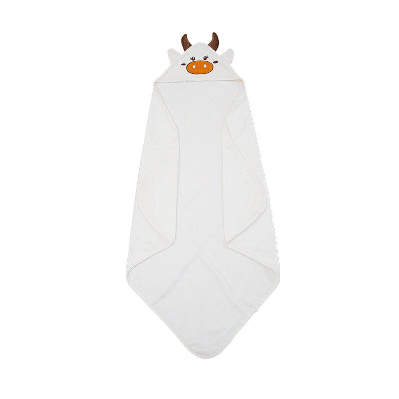 Baby bath towel cotton 32 strands no hair shedding cape with hat